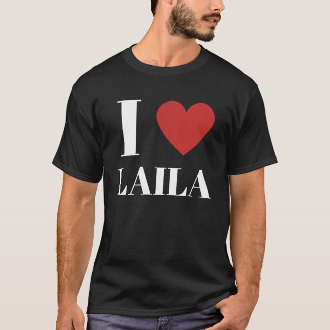 I Liebe LAILA Herzfamilie T-Shirt (Vorderseite)