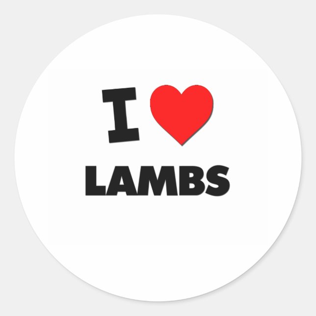 I Liebe Lambs Runder Aufkleber (Vorderseite)