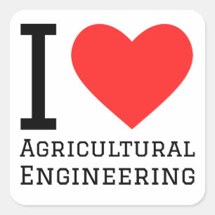 I Liebe Landwirtschaftstechnik Quadratischer Aufkleber