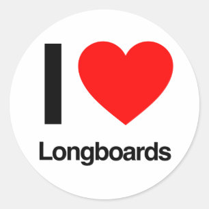 i Liebe-Langboards Runder Aufkleber