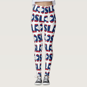 I Liebe Laos Flag Farben Typografie Muster Niedlic Leggings