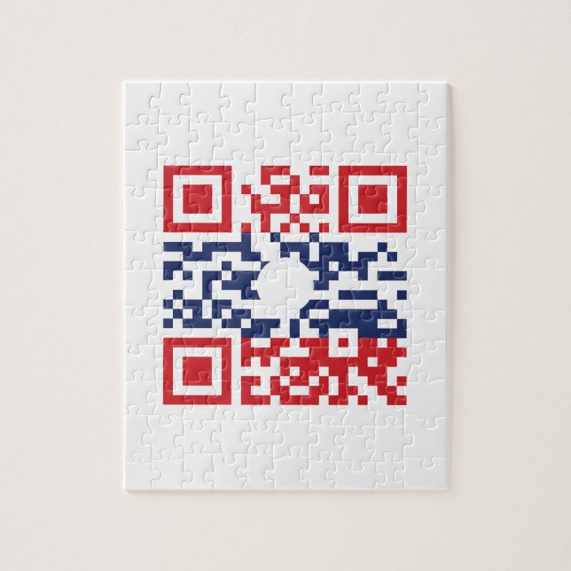 I Liebe Laos (Khoy Huk Lao) Flag QR Code | Lao Gee Puzzle (Vertikal)
