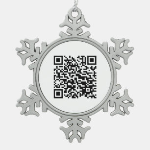I Liebe Laos (Khoy Huk Lao) Flag QR Code Lao Gee Schneeflocken Zinn-Ornament