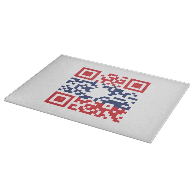 I Liebe Laos (Khoy Huk Lao) Flag QR Code | Lao Gee Schneidebrett (Ecke)