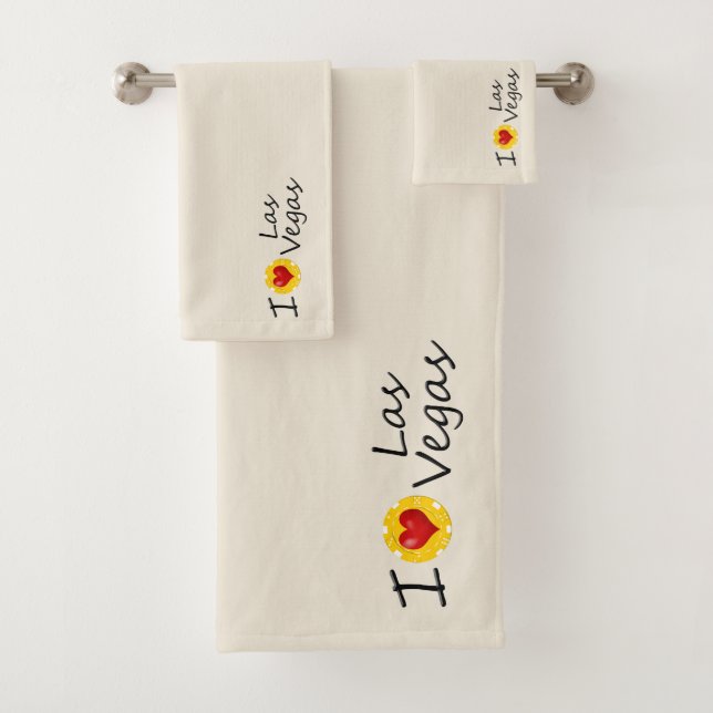 I Liebe Las Vegas Poker Chip Badhandtuch Set (Insitu)