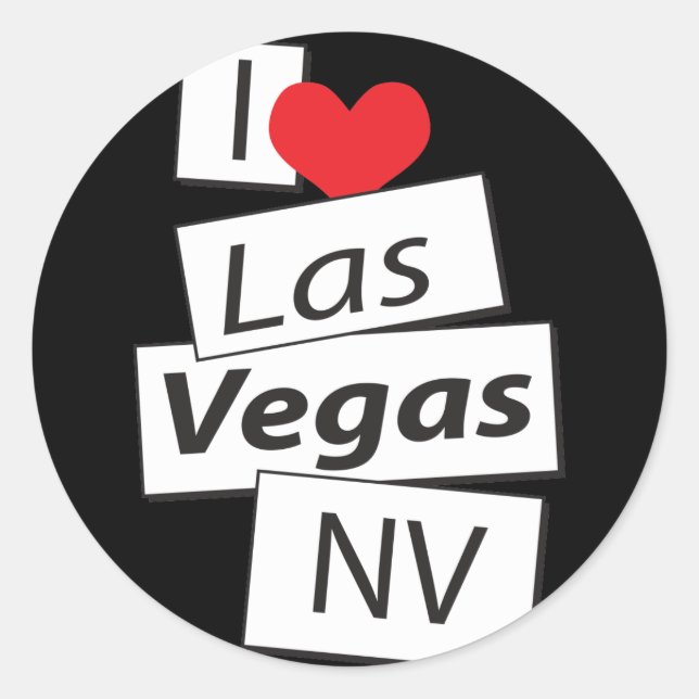 I Liebe Las Vegas Runder Aufkleber (Vorderseite)