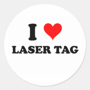 I Liebe Laser Tag Runder Aufkleber