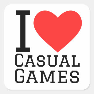 I Liebe lässiger Spiele Quadratischer Aufkleber