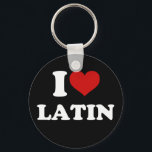 I Liebe Latein Schlüsselanhänger<br><div class="desc">Die lateinamerikanische Musik,  die sich in Mittel- und Südamerika findet,  ist eine Reihe von Musikstilen und Genres,  die die Einflüsse spanischer,  afrikanischer und indigener Quellen vermischt.</div>