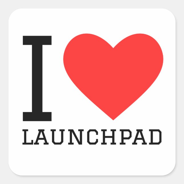 I Liebe Launchpad Quadratischer Aufkleber (Vorderseite)