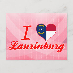 I Liebe Laurinburg, North Carolina Postkarte
