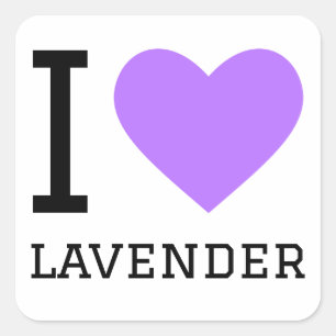 I Liebe Lavendel Quadratischer Aufkleber