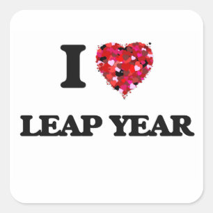 I Liebe Leap Year Quadratischer Aufkleber
