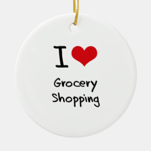 I Liebe-Lebensmittelgeschäft-Einkaufen Keramikornament