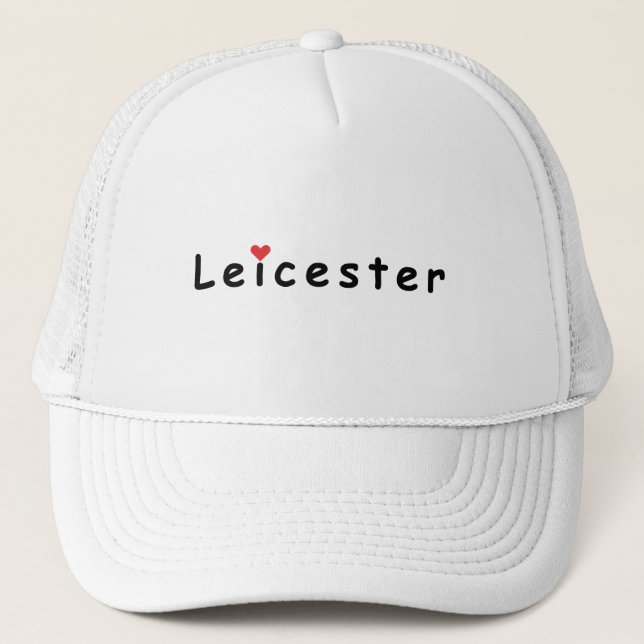 I Liebe Leicester Truckerkappe (Vorderseite)