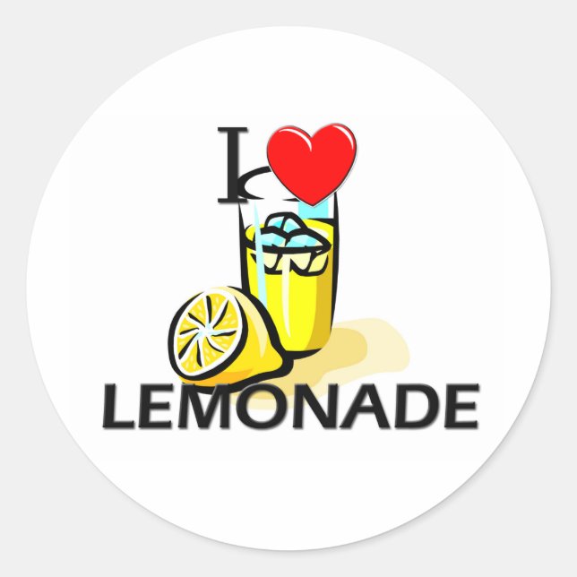 I Liebe Lemonade Runder Aufkleber (Vorderseite)