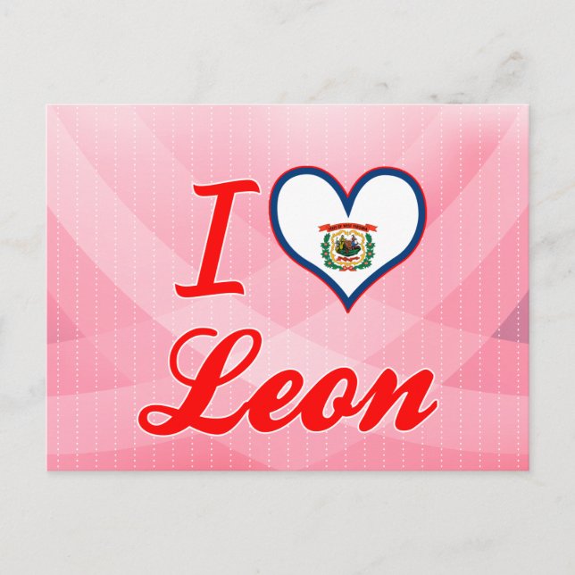 I Liebe Leon, West Virginia Postkarte (Vorderseite)