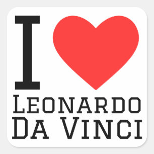 I Liebe Leonardo da Vinci Quadratischer Aufkleber