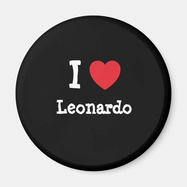 I Liebe Leonardo Herz Brauch personalisiert Magnet (Vorne)