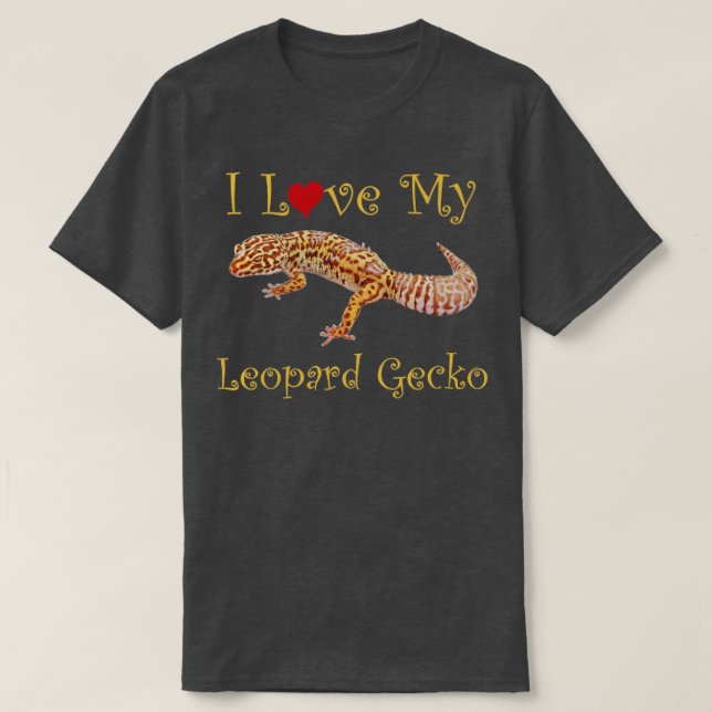I Liebe Leopard Gecko Cool Design T-Shirt (Design vorne)