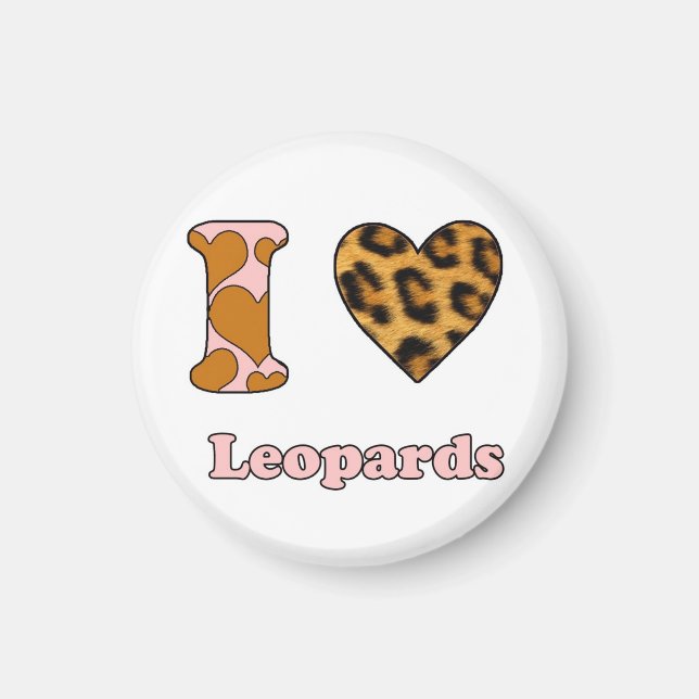I Liebe Leopards Magnet (Vorne)