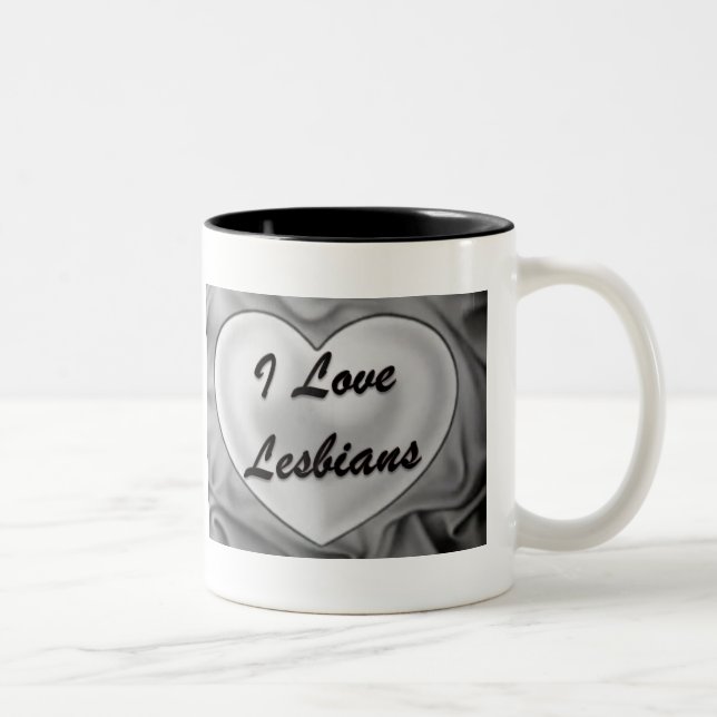 I Liebe-Lesben Zweifarbige Tasse (Rechts)