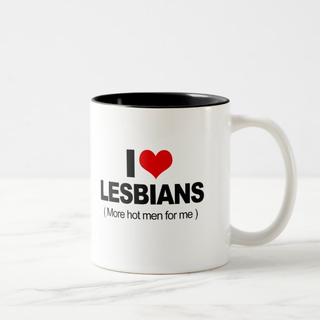 I Liebe Lesbians Zweifarbige Tasse (Rechts)