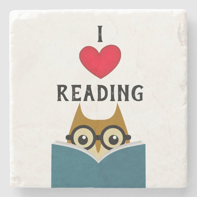 I Liebe Lesen Steinuntersetzer (Vorderseite)