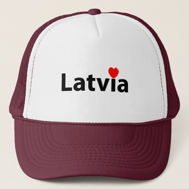 I Liebe Lettland Truckerkappe (Vorderseite)