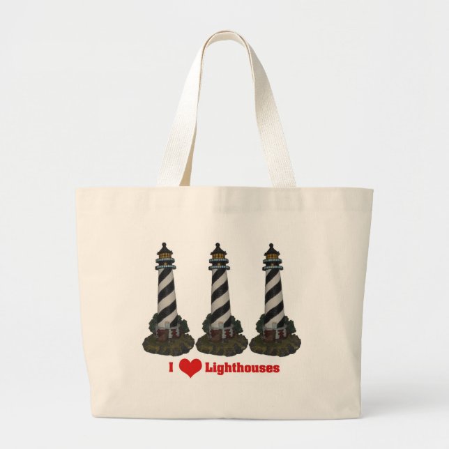 I Liebe-Leuchtturm-Tasche Jumbo Stoffbeutel (Vorne)