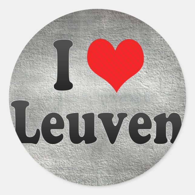 I Liebe Leuven, Belgien Runder Aufkleber (Vorderseite)