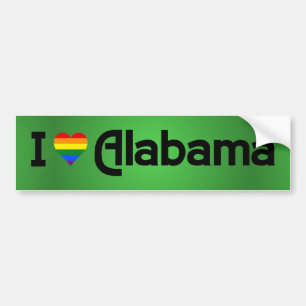 I Liebe LGBT Alabama Autoaufkleber