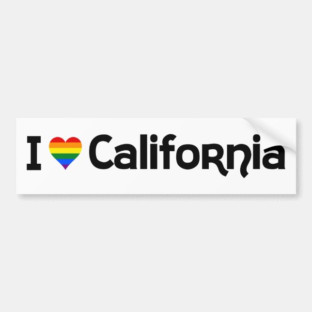 I Liebe LGBT California Autoaufkleber (Vorne)
