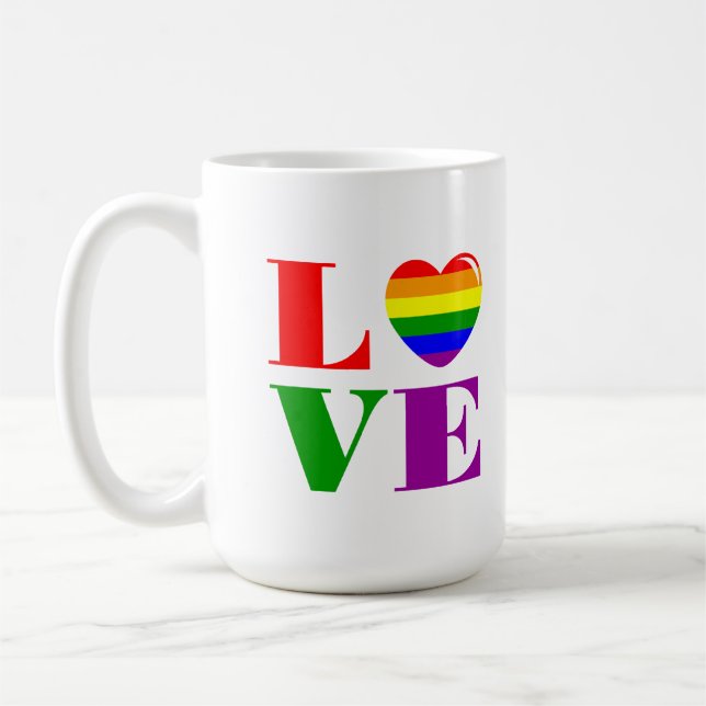 I Liebe LGBT Kaffeetasse (Links)
