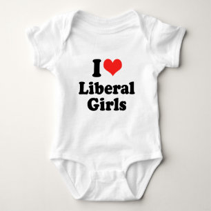 I LIEBE-LIBERAL-MÄDCHEN BABY STRAMPLER