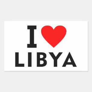 I Liebe Libyen Land wie Herztourismus Rechteckiger Aufkleber