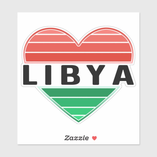 I. Liebe Libyen, Libyens Herz Aufkleber (Blatt)