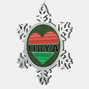 I. Liebe Libyen, Libyens Herz Schneeflocken Zinn-Ornament