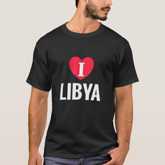 I Liebe Libyen Patriotic Zuhause Country Travel T-Shirt (Vorderseite)