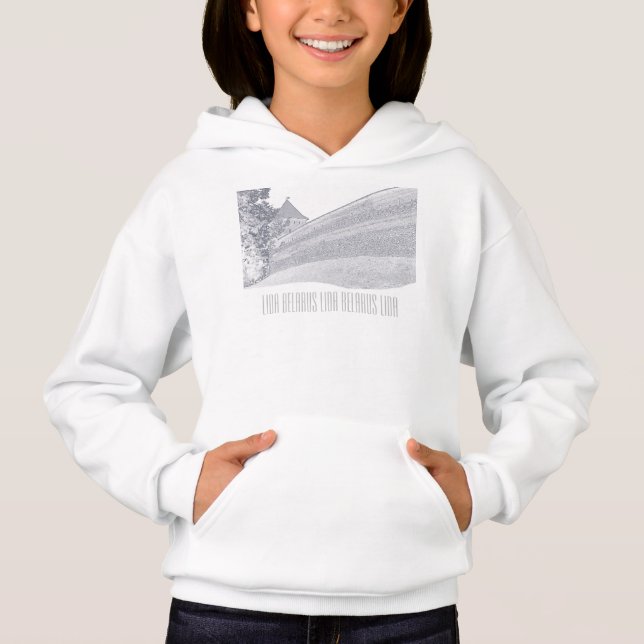 I Liebe Lida Belarus Architektur Schloss Sketch Hoodie (Vorderseite)