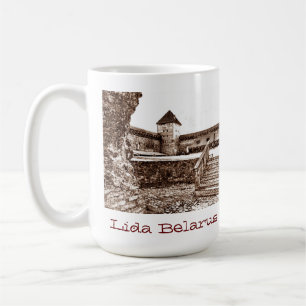 I Liebe Lida Belarus Architektur Schloss Sketch Kaffeetasse