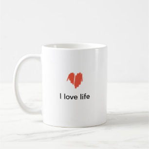 I Liebe Life Red Graffiti Sprayed Heftbild Kaffeetasse