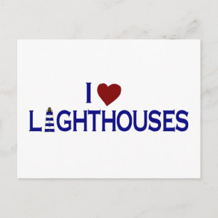 I Liebe Lighthouse Postkarte