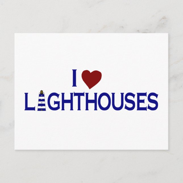 I Liebe Lighthouse Postkarte (Vorderseite)