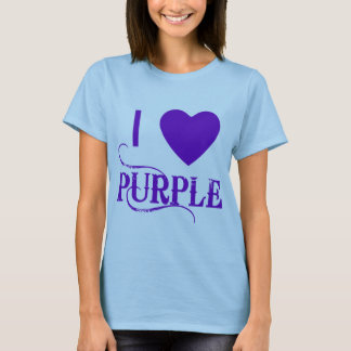 I Liebe lila mit lila Herzen T-Shirt