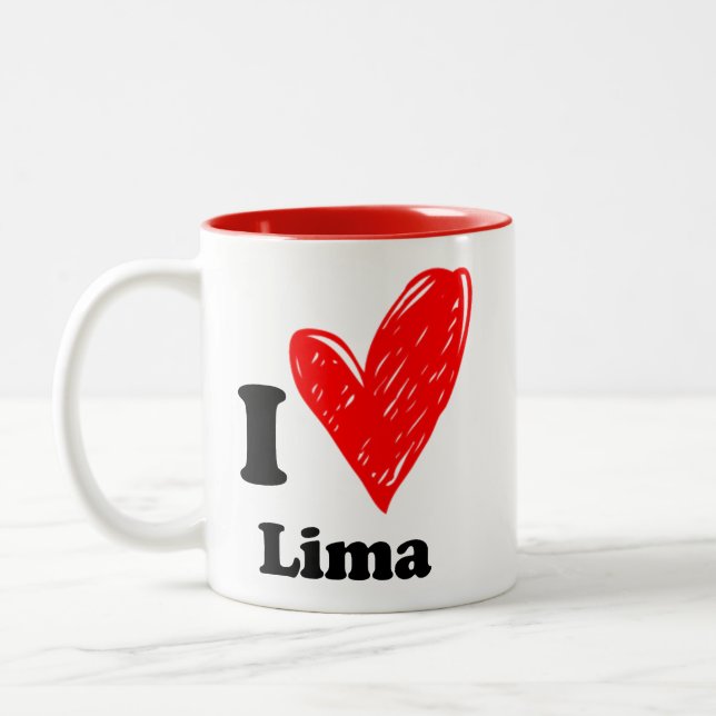 I Liebe Lima Zweifarbige Tasse (Links)
