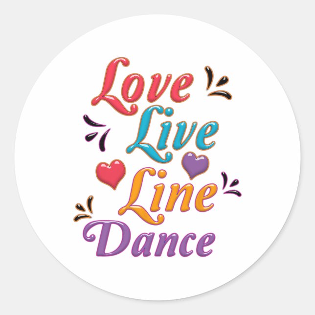 I Liebe Line Dance Runder Aufkleber (Vorderseite)