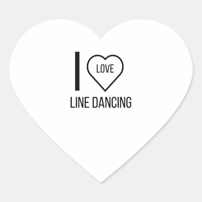 I LIEBE LINE DANCING Herz-Aufkleber (Vorderseite)