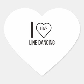 I LIEBE LINE DANCING Herz-Aufkleber
