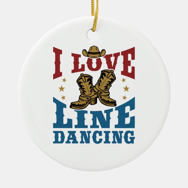 I Liebe Line Tanz Keramik Ornament (Vorne)